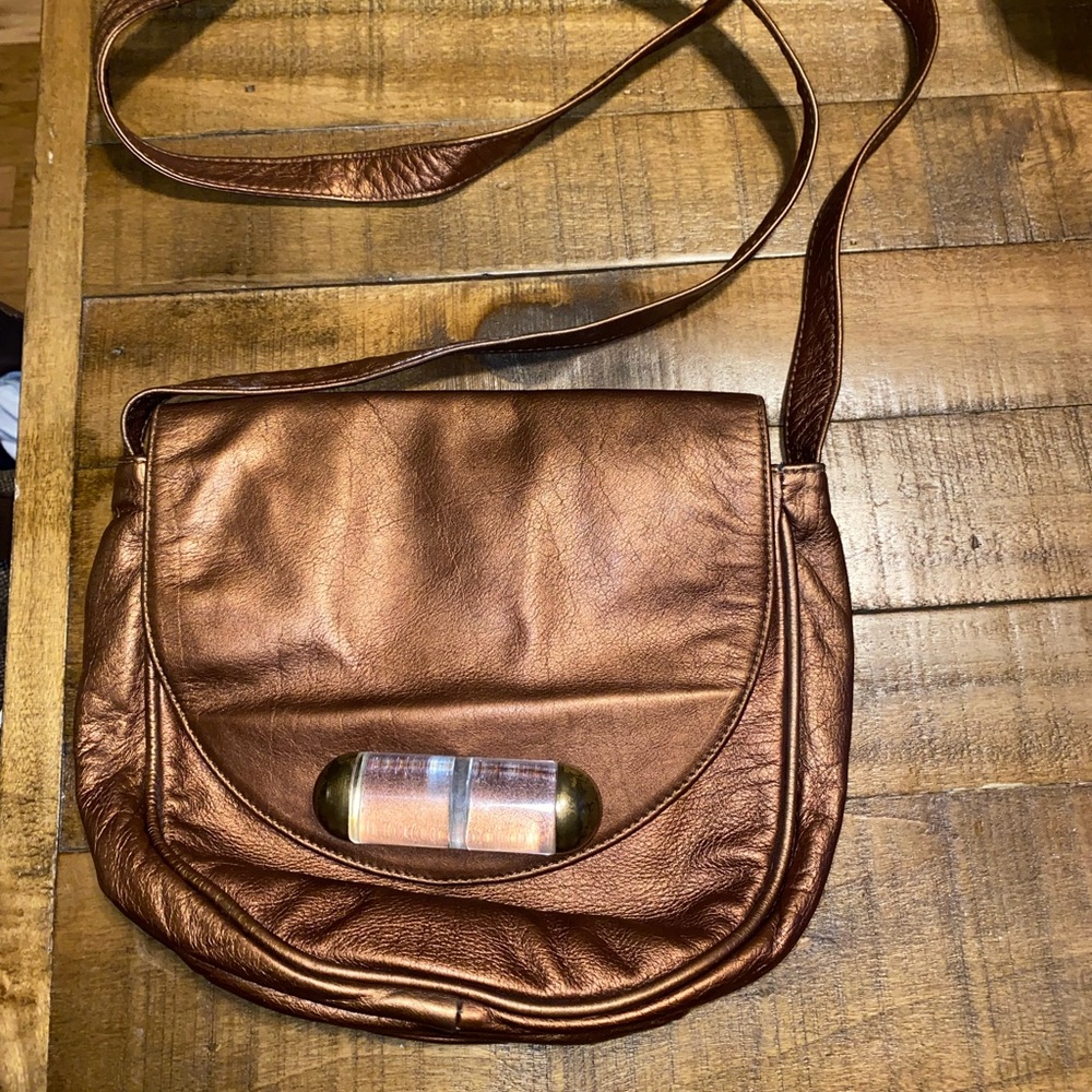 Vintage Italian Copper Leather Purse - Picture 2 of 13